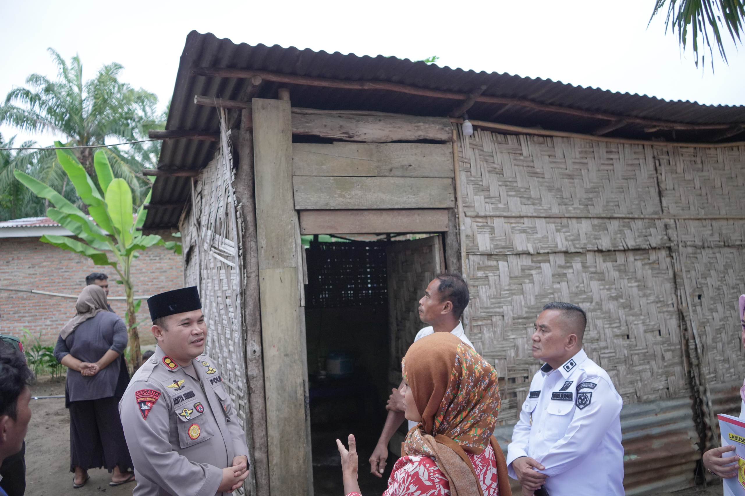 Kapolres Labusel AKBP Aditya Tinjau Rencana Bedah Rumah dan Santuni Anak Yatim Piatu di Silangkitang