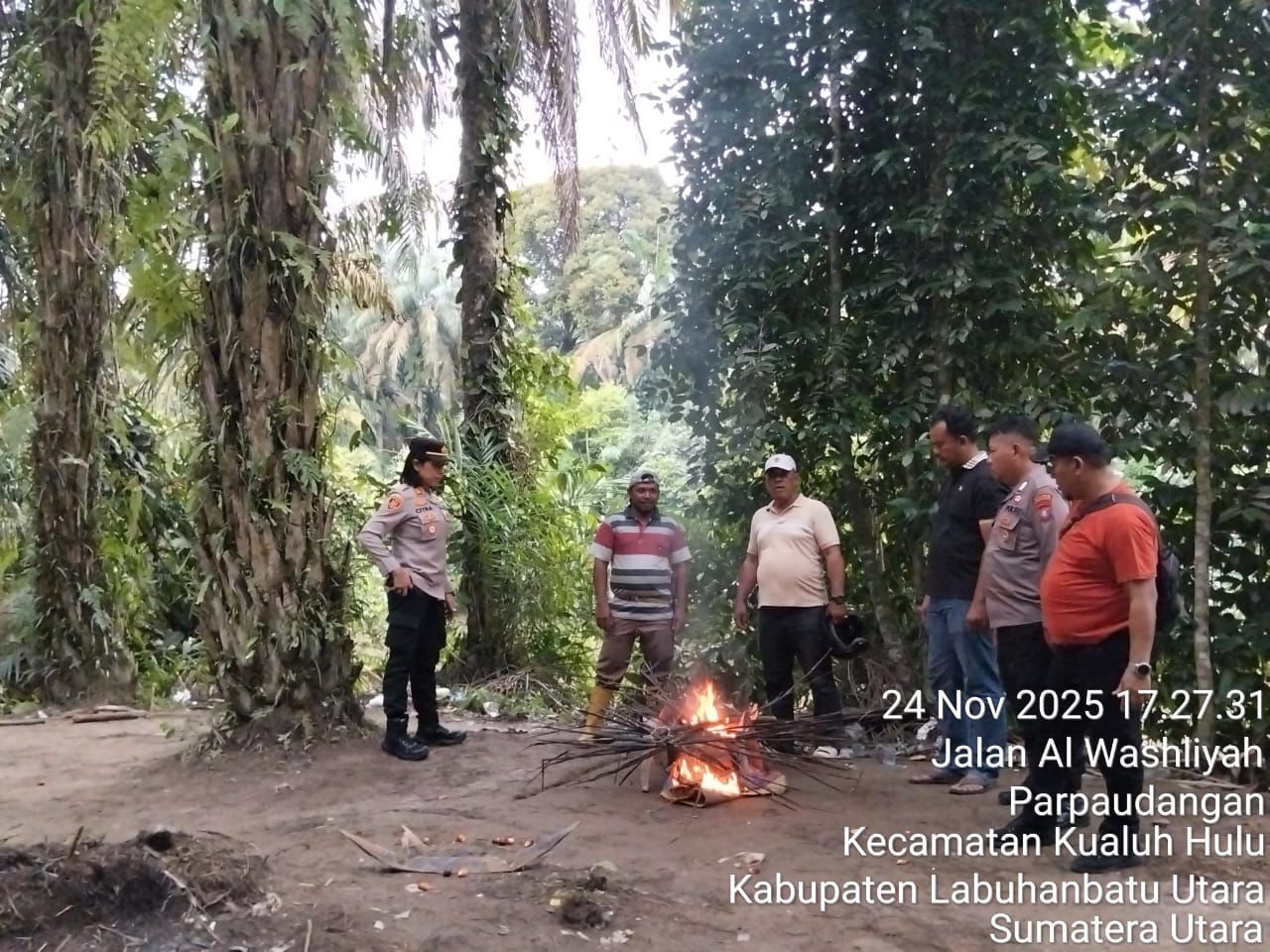 Gerebek Narkoba Polsek Kualuh di Desa Sidua-dua, Temukan Barang Bukti