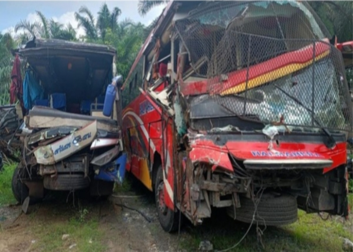 Iptu David Sianipar Jelaskan Dua Bus Tabrakan di Labuhanbatu, Empat Orang Luka-luka